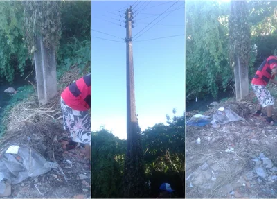 Moradores temem que poste caia em cima das casas