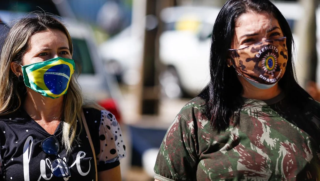 Empresárias em manifestação
