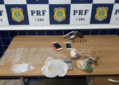Material encontrado em poder dos suspeitos