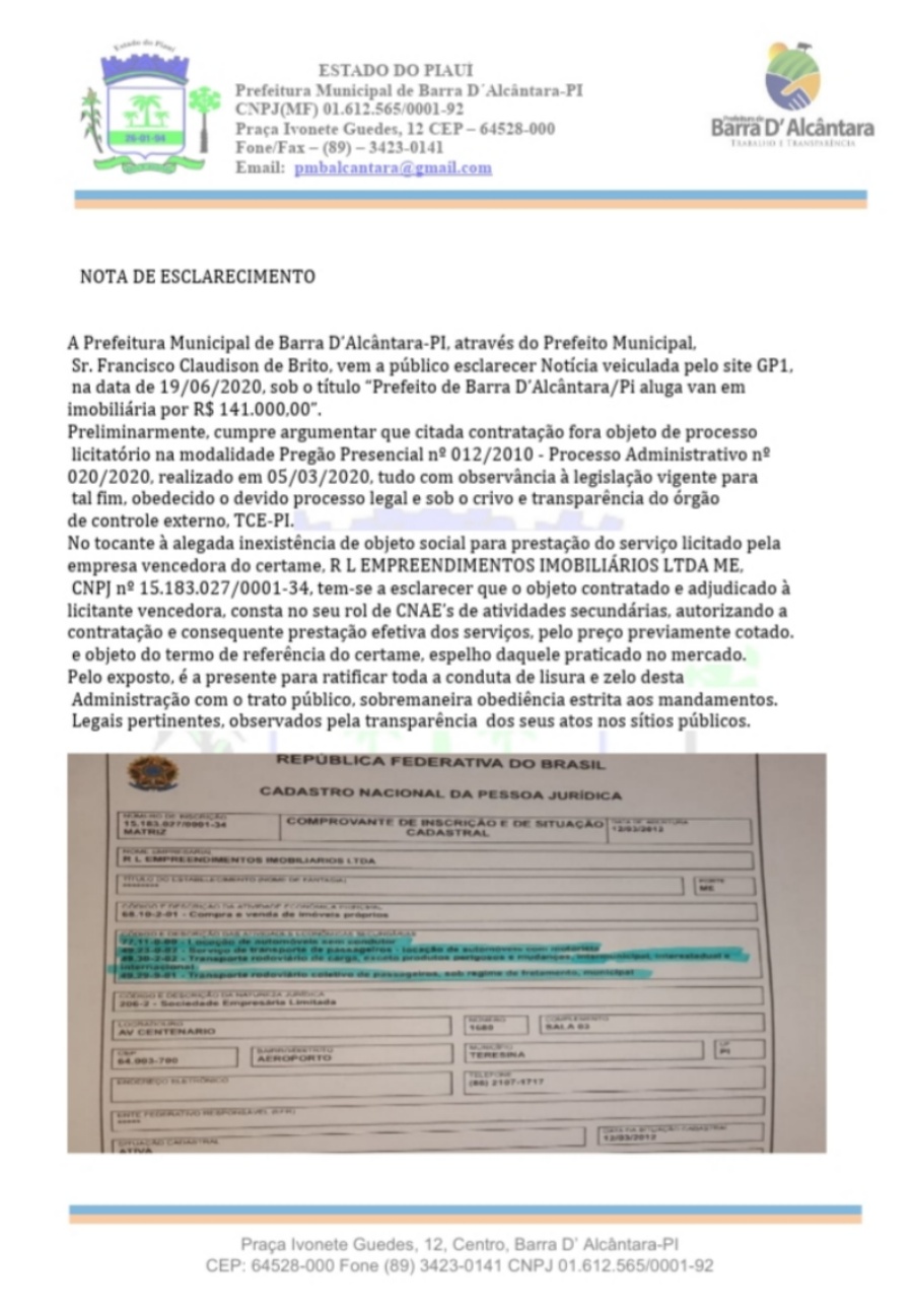 Direito de resposta do prefeito Claudison Brito 