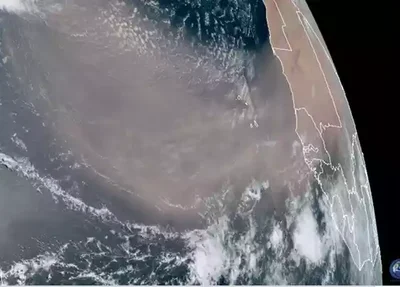Nuvem de poeira vista pelo satélite