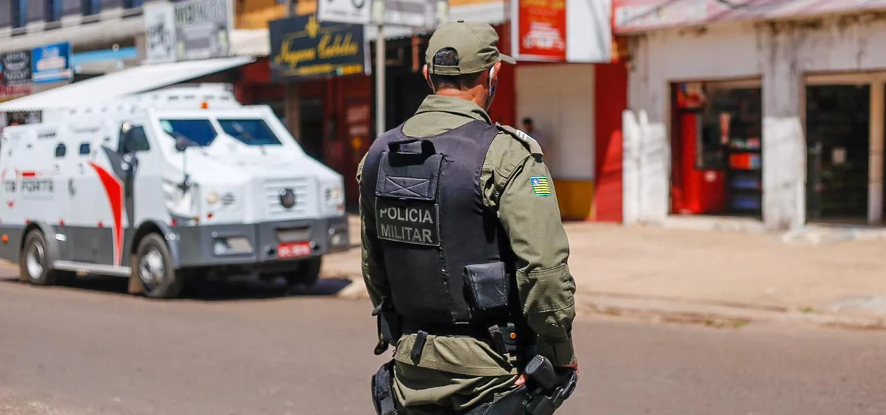 Polícia Militar no local da ocorrência 