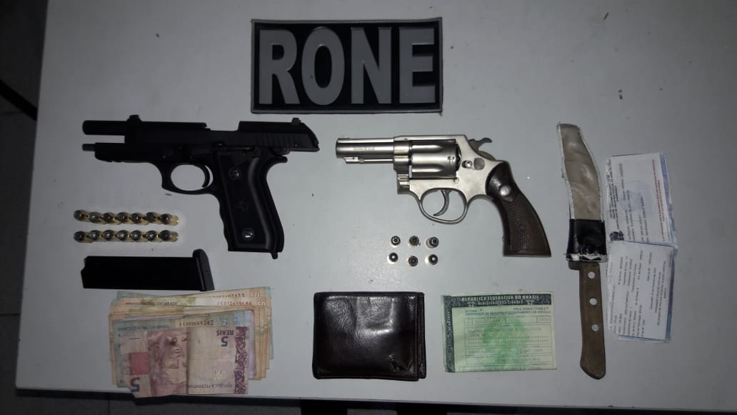 Armas apreendidas pelo RONE