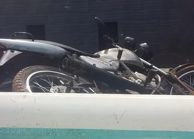 Motocicleta recuperada pela Polícia Militar