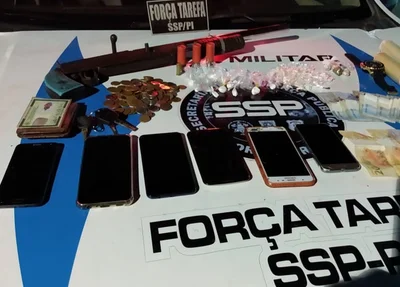 Material encontrado com o suspeito
