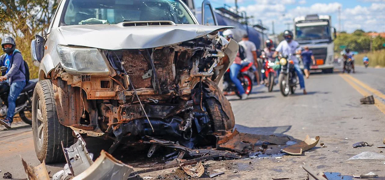Hilux envolvida no acidente 
