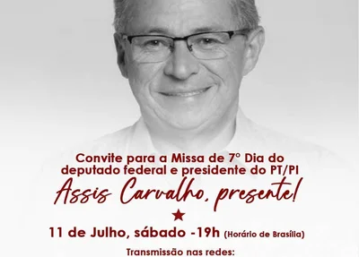 Convite para missa de Assis Carvalho