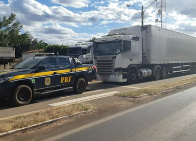 Carreta apreendida pela PRF