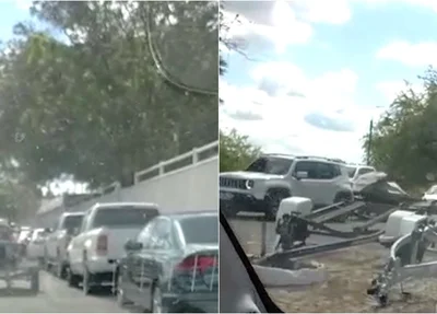 Dezenas de carros na Avenida Maranhão