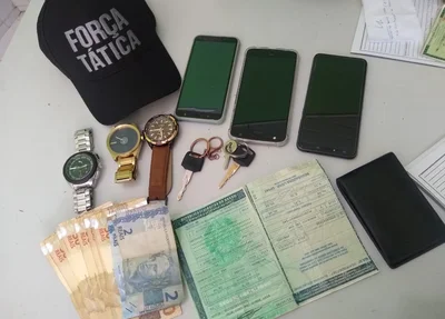 Material apreendido pela Polícia Militar