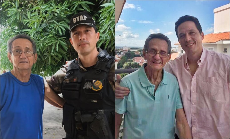 Major Diego ao lado do pai