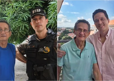 Major Diego ao lado do pai