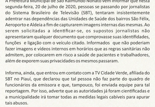 Nota oficial