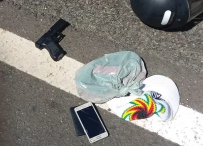 Arma de fogo localizada com o suspeito