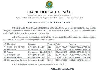 Defesa Civil decreta situação de emergência em Curral Novo no Piauí