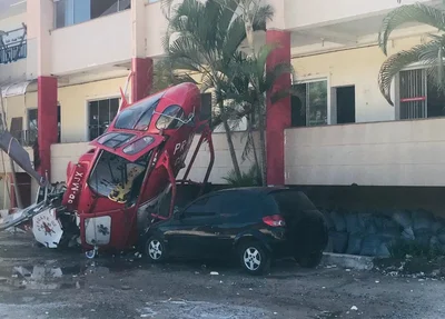 Helicóptero caiu em Vicente Pires