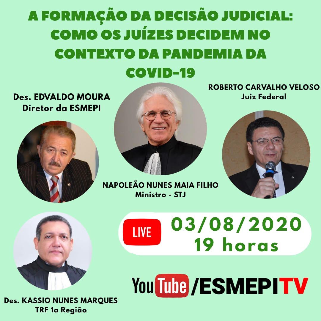 Esmepi realiza live para tratar das decisões judiciais durante a pandemia de covid-19