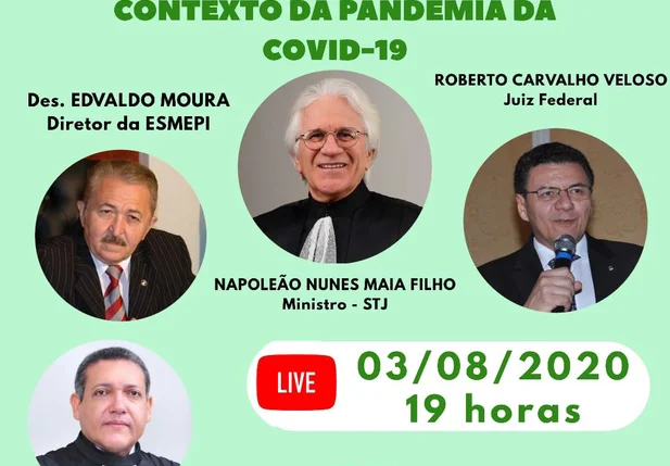 Esmepi realiza live para tratar das decisões judiciais durante a pandemia de covid-19