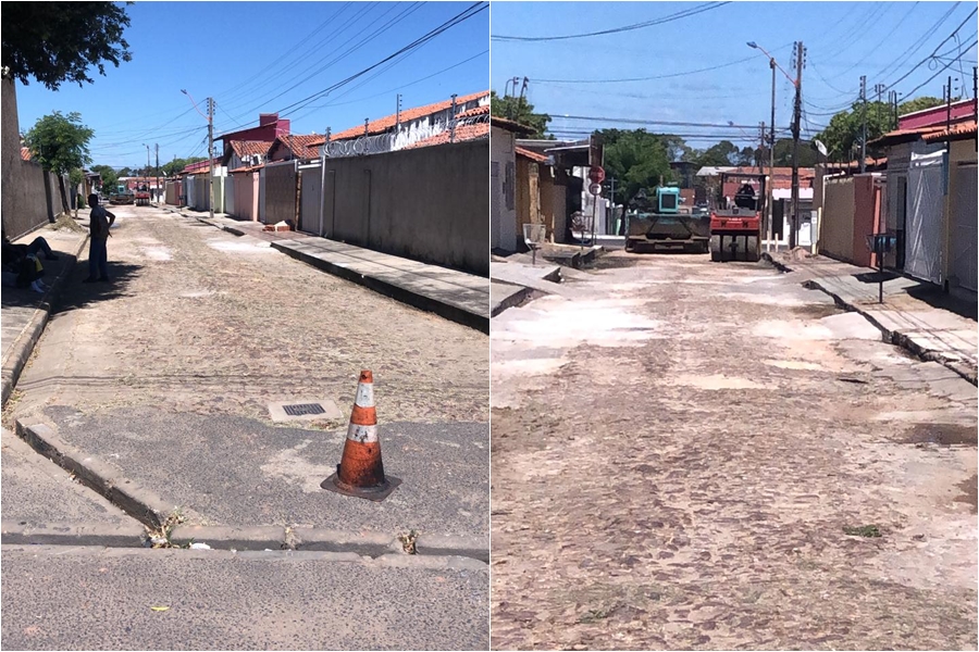 Obras no bairro Saci