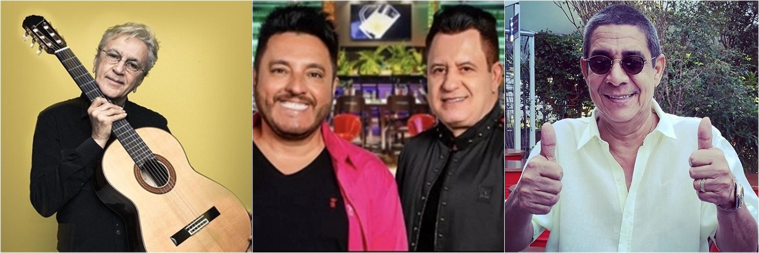 Lives deste fim de semana tem Caetano Veloso, Zeca Pagodinho e Bruno e Marrone