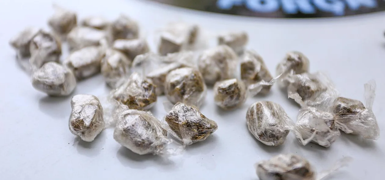 Drogas apreendidas pela Força Tarefa com o acusado