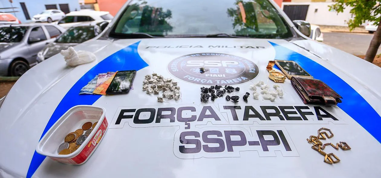 Materiais apreendidos pela Força Tarefa
