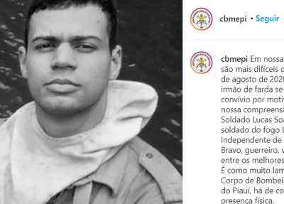Corpo de Bombeiros lamenta morte de soldado