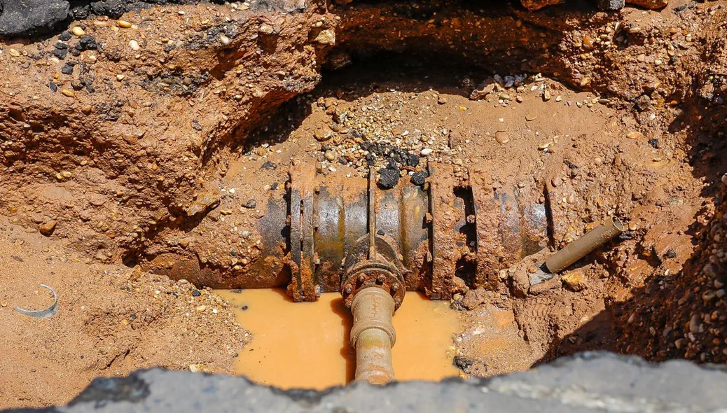 Cano onde houve o vazamento