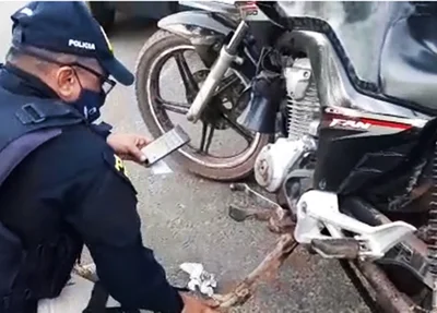 Motocicleta recuperada pela PRF