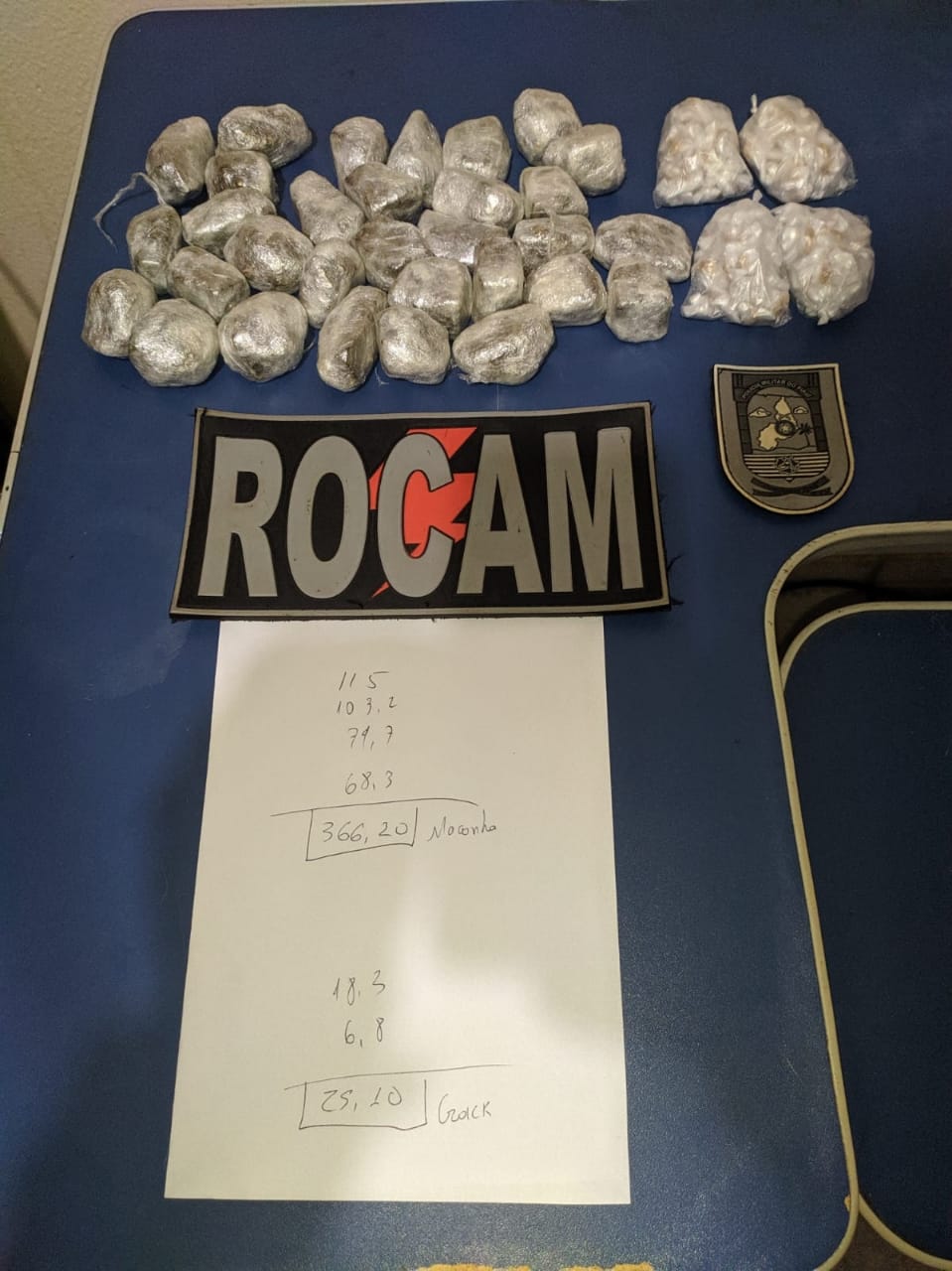 Material apreendido na residência