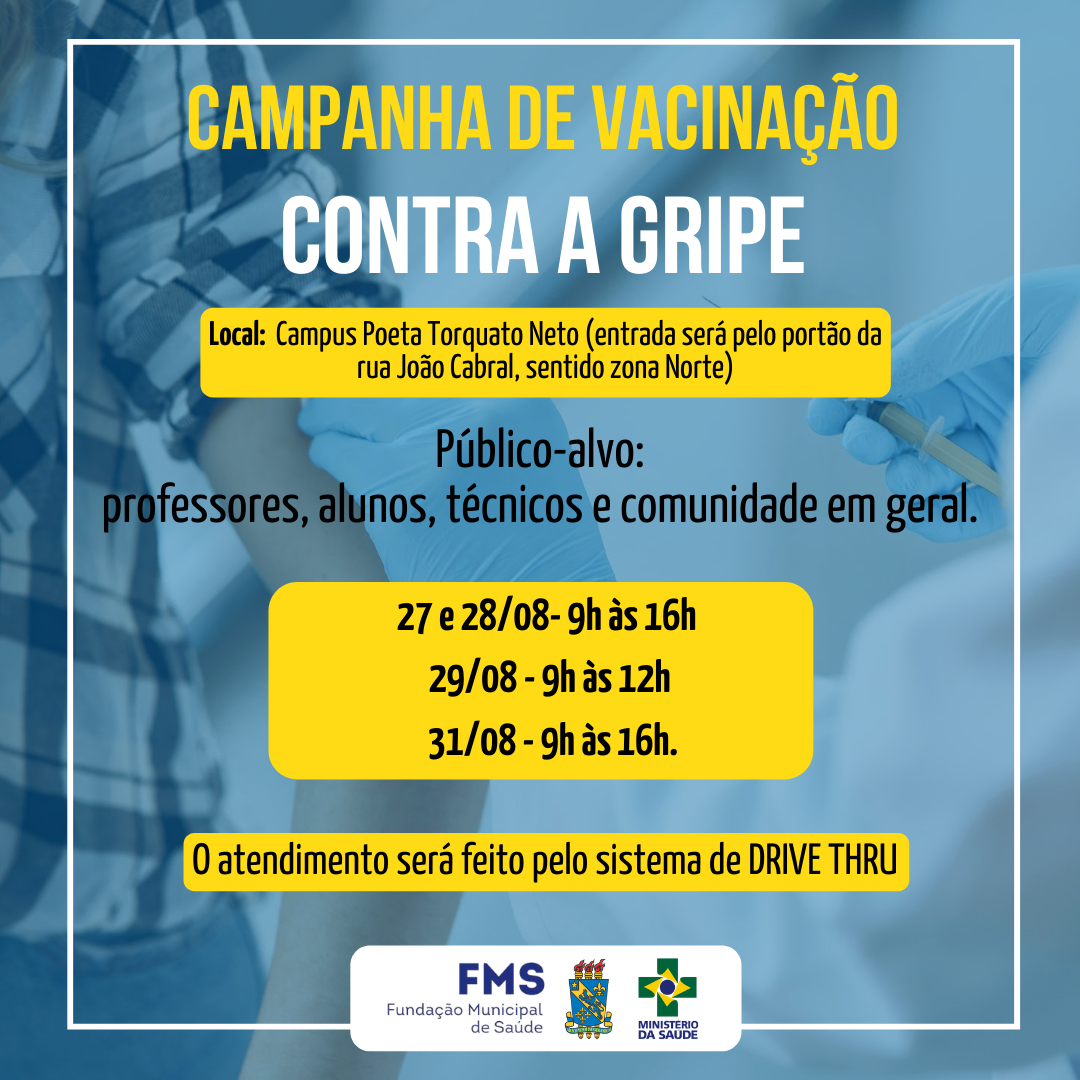 Datas e horários da campanha de vacinação contra a gripe