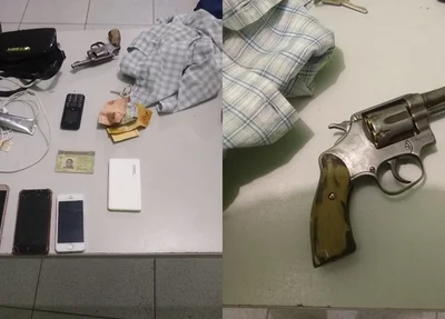 Objetos apreendidos pela Polícia Militar no Centro de Teresina