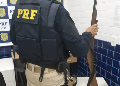 Arma apreendida pela PRF em Piripiri