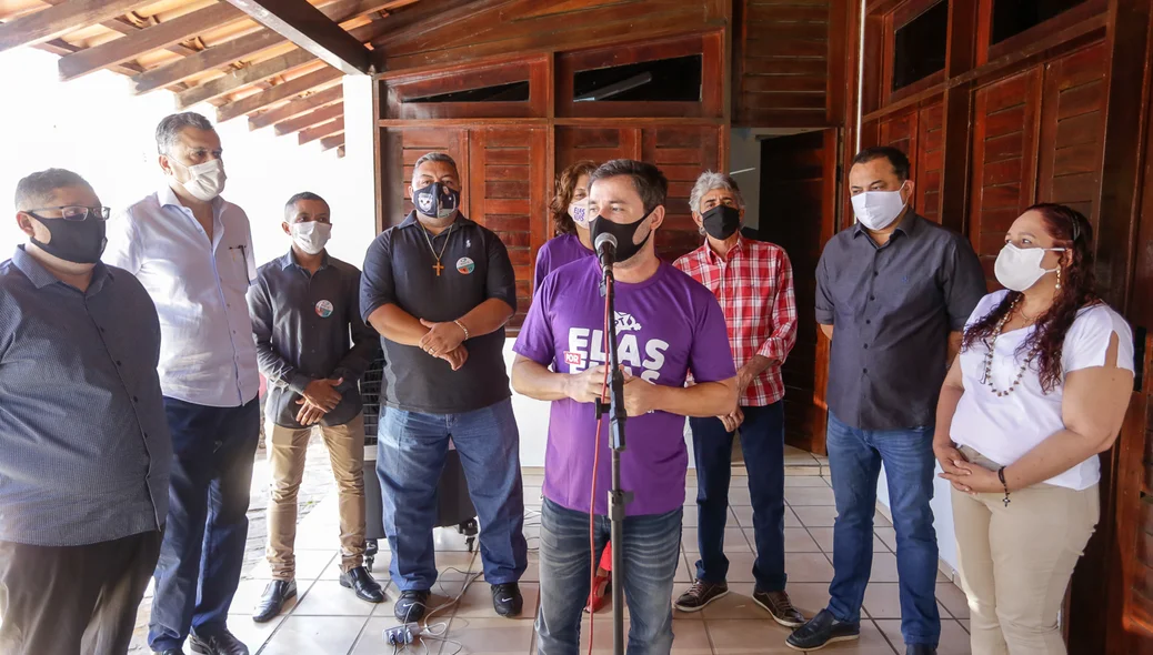 Fábio Novo durante seu pronunciamento