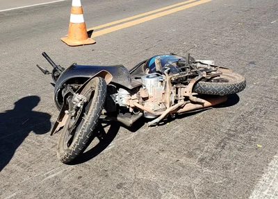 Motocicleta onde estava a vítima