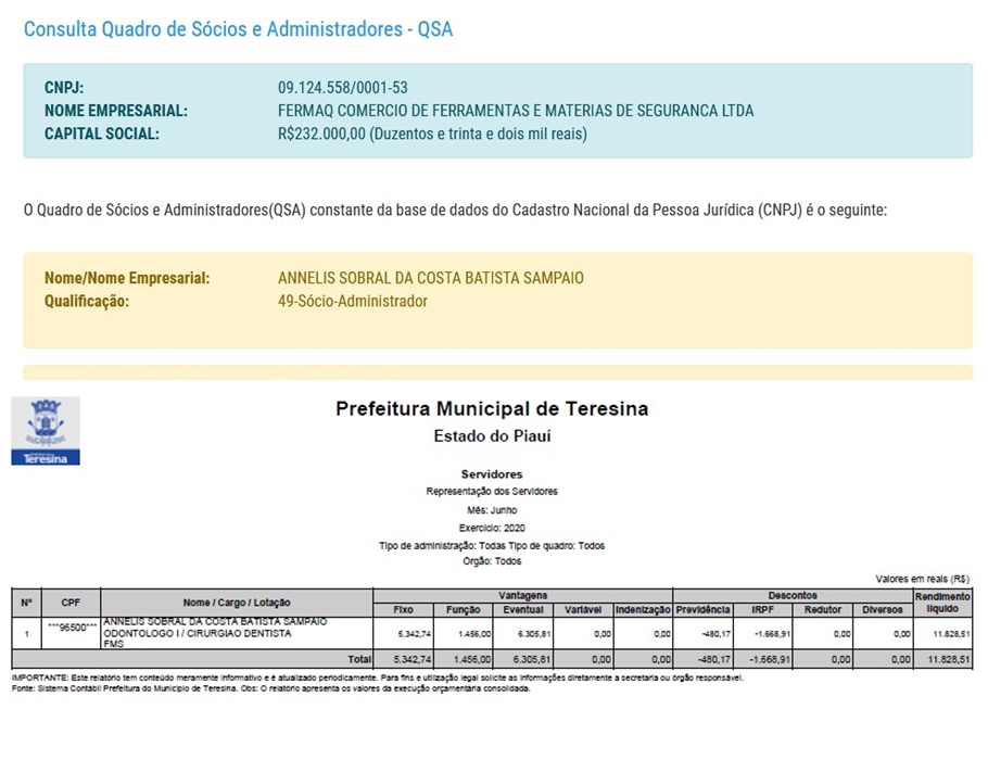 Odontóloga Annelis Sobral da Costa Batista Sampaio é sócia da empresa Fermaq