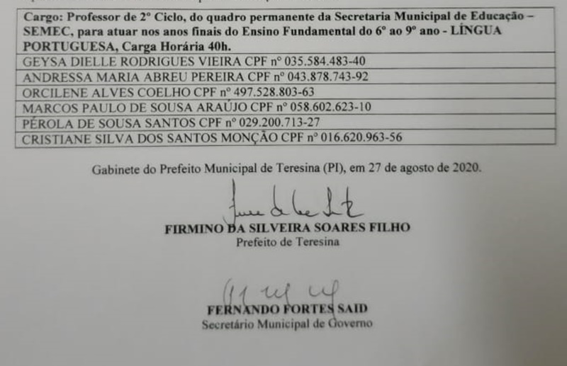 Nomeados para 6º ao 9º ano (língua portuguesa)