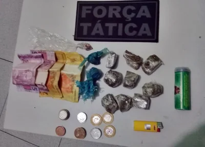 Material apreendido no interior da residência