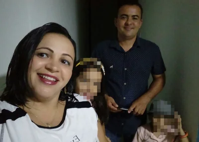 Alzerina e Kelson com os filhos