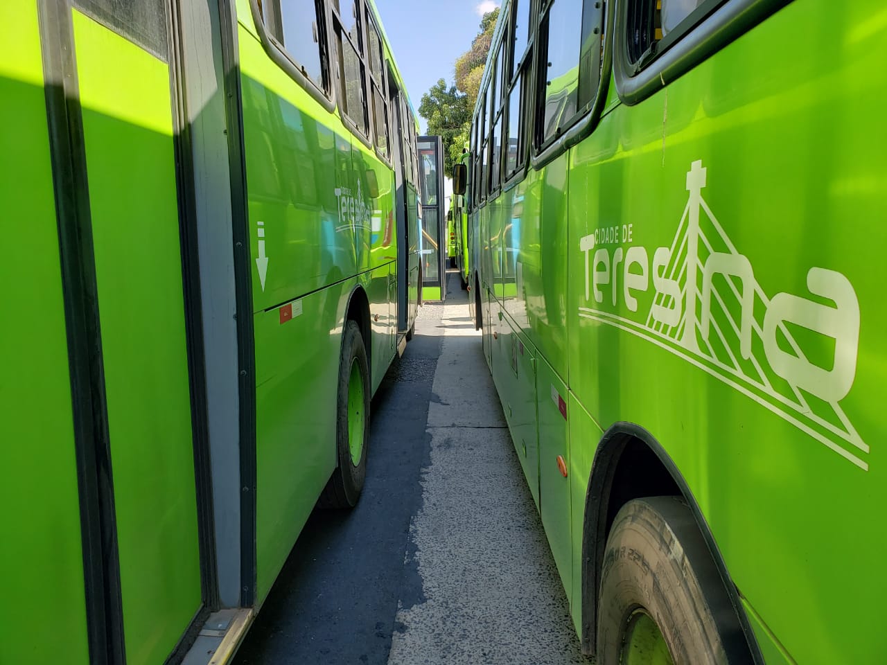 Motoristas e cobradores de ônibus realizam manifestação em Teresina