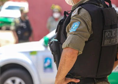 Polícia Militar no local da ocorrência