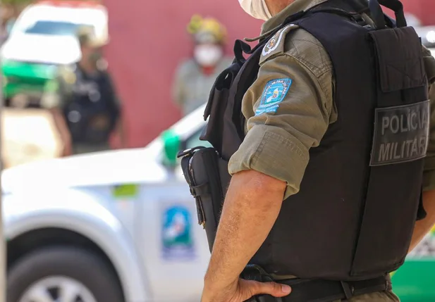 Polícia Militar no local da ocorrência