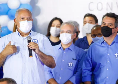Kleber Montezuma ao lado de Firmino Filho e Ciro Nogueira