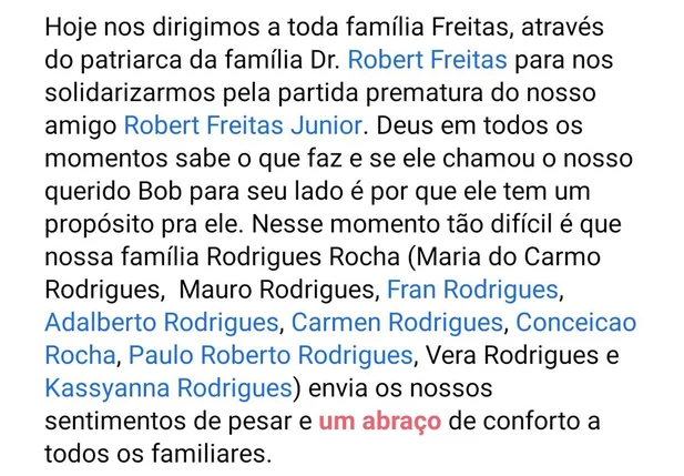 Amigos lamentam morte precoce do ex-vereador Bob Freitas