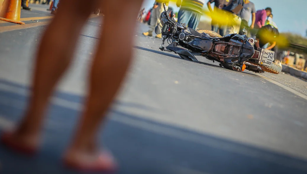 Motocicleta que a vítima conduzia