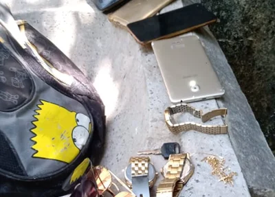Objetos apreendidos pela Polícia Militar na avenida União