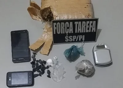 Entorpecentes, balança de precisão e celulares apreendidos