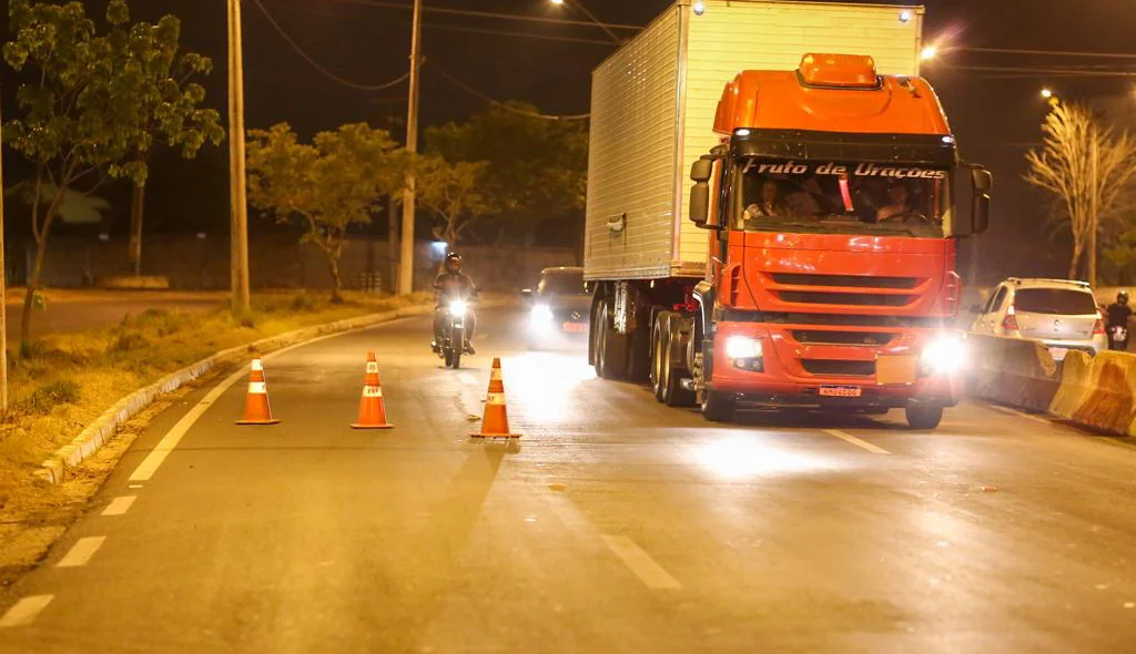 Trânsito ficou lento após o acidente na BR 316