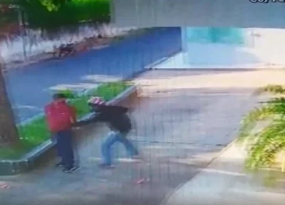 Câmara flagra momento me que PM é baleado em hospital no bairro Jóquei