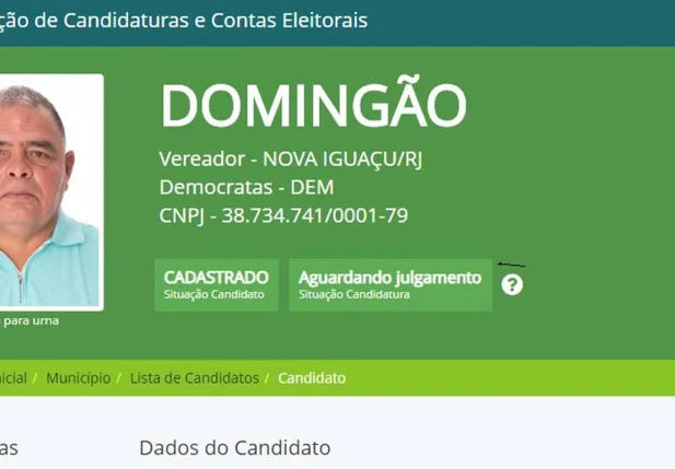 Página de inscrição de Domingos Barbosa Cabra